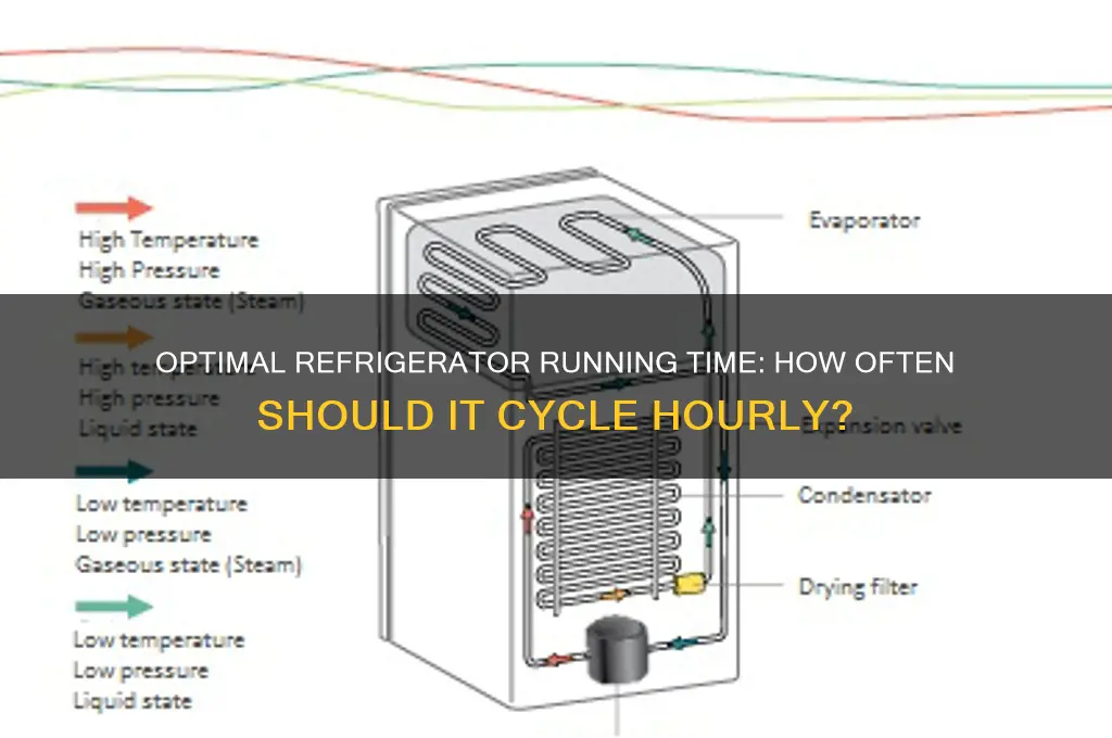 how often should refrigerator run per hour