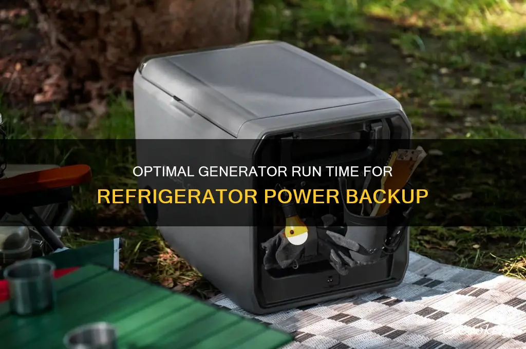 how often to run generator for refrigerator