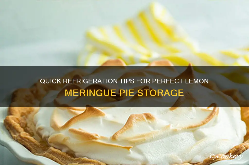 how quickly should i refrigerate a lemon meringue pie