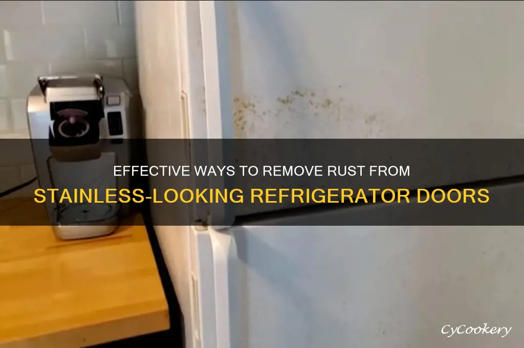 how remove rust from stainless looking refrigerator door
