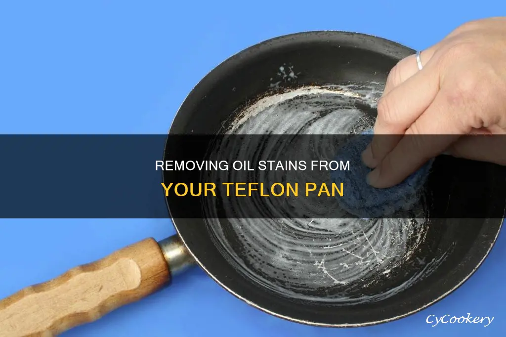 how ro get gooey oil off twflon pans