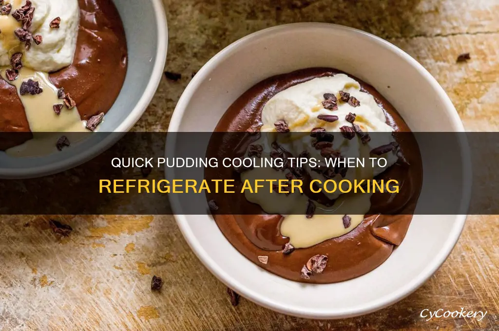 how soon after cooking should pudding be refrigerated