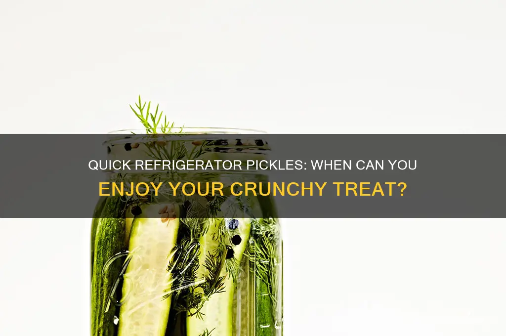 how soon can i eat refrigerator pickles