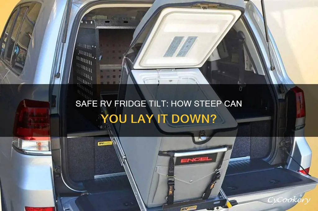 how steep can rv refrigerators be laid down
