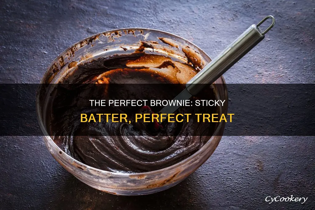how sticky should brownie batter be in pan