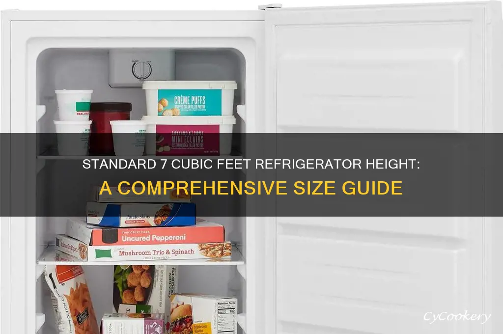 how tall is a 7 cubic feet refrigerator