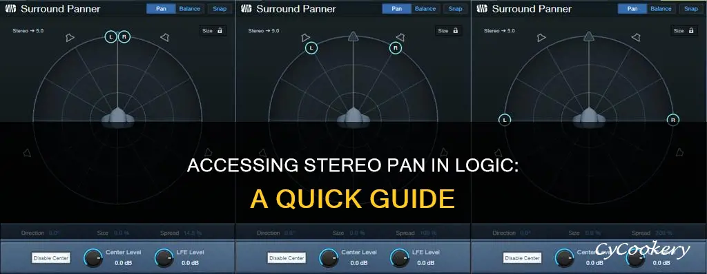 how to access stereo pan in logic