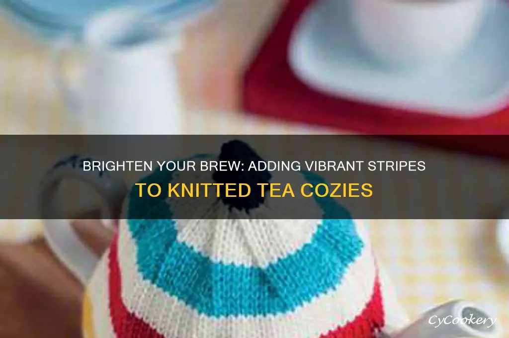 how to add color to knitted tea cozy striped