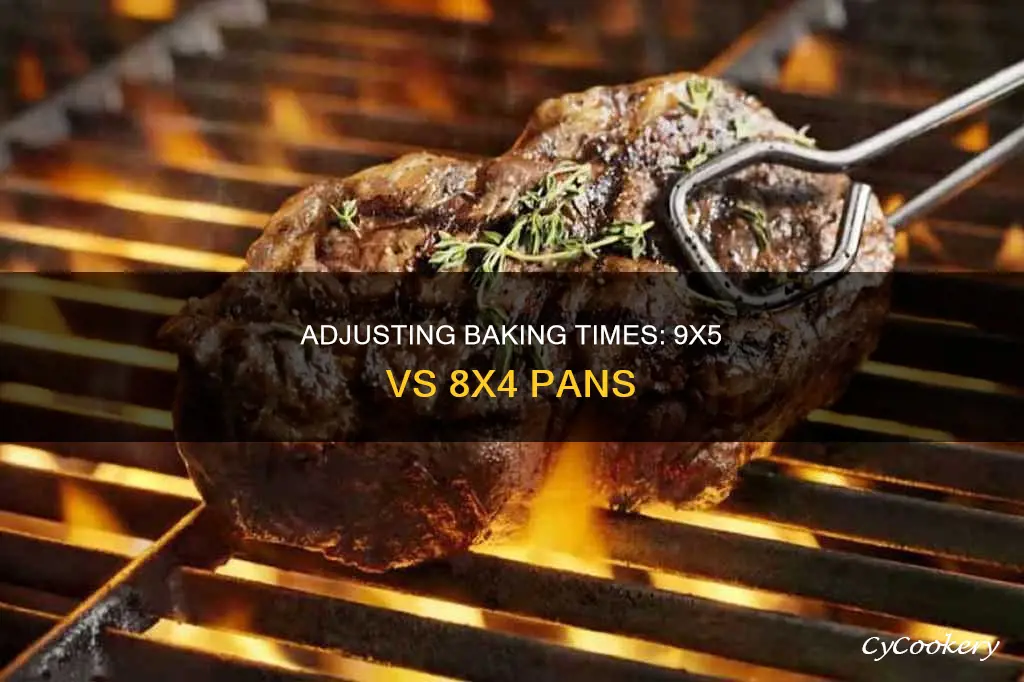 how to adjust abking time between 9x5 and 8x4 pan