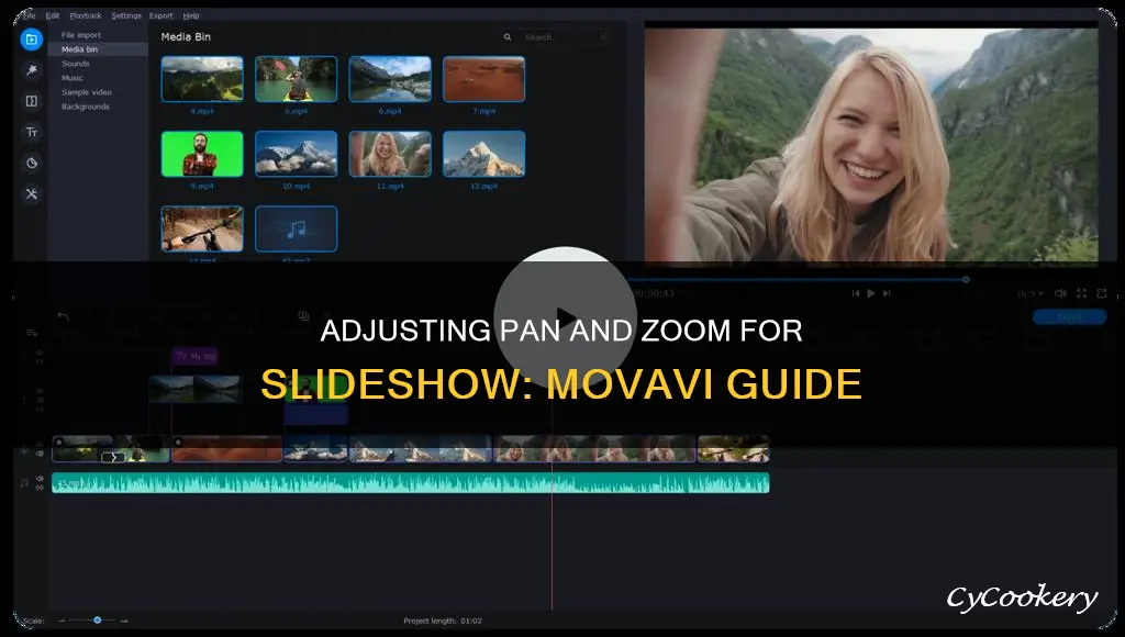 how to adjust pan and zoom for slideshow movavi