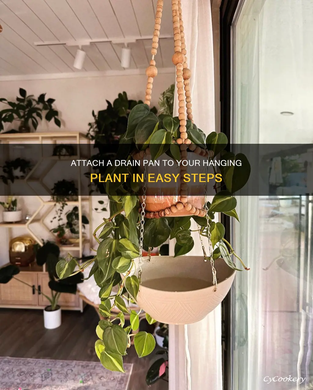 how to attach a drain pan to a hanging plant