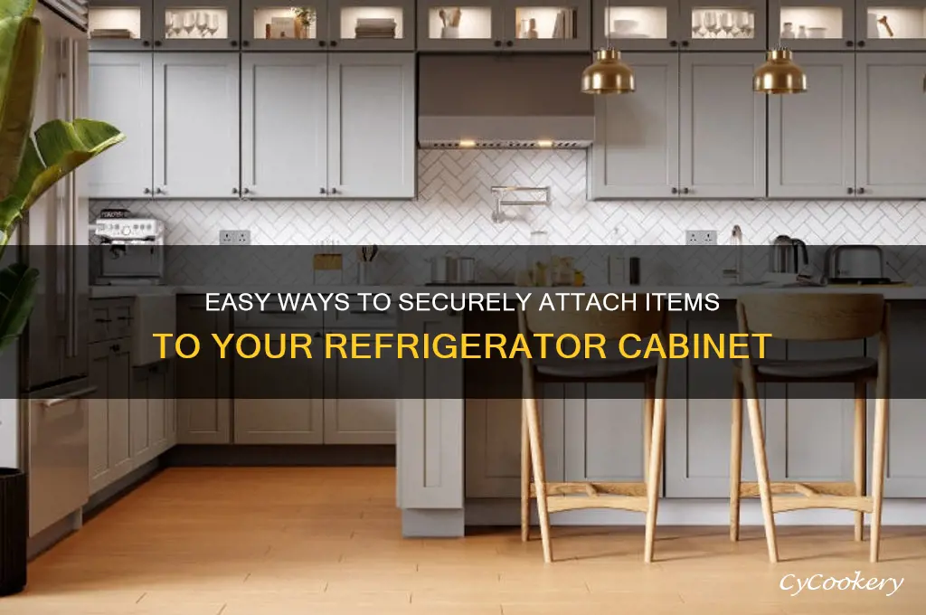 how to attach something to refrigerator cabinet