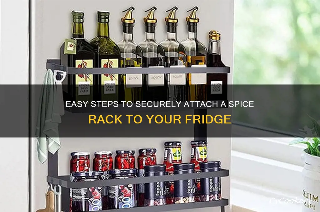 how to attach spice rack to refrigerator
