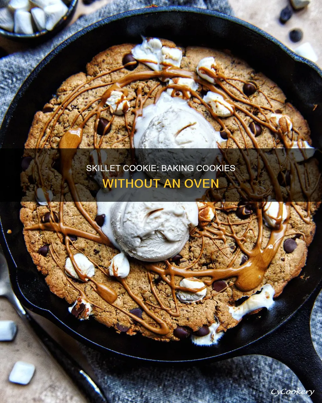 how to bake cookie on skillet pan