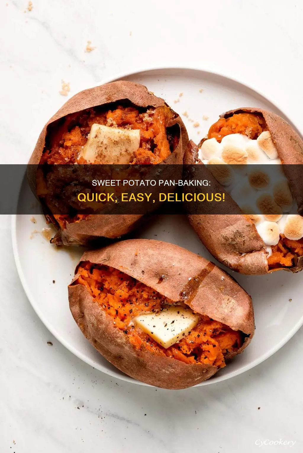 how to bake sweet potatoes in a pan