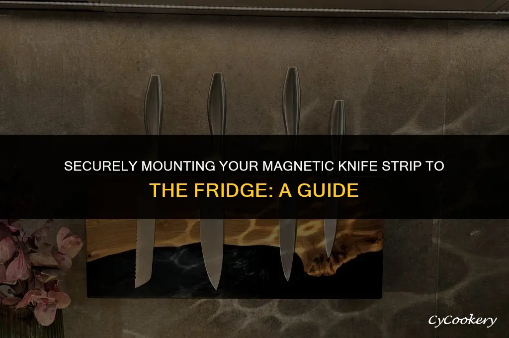 how to best attach magnetic knife strip to refrigerator