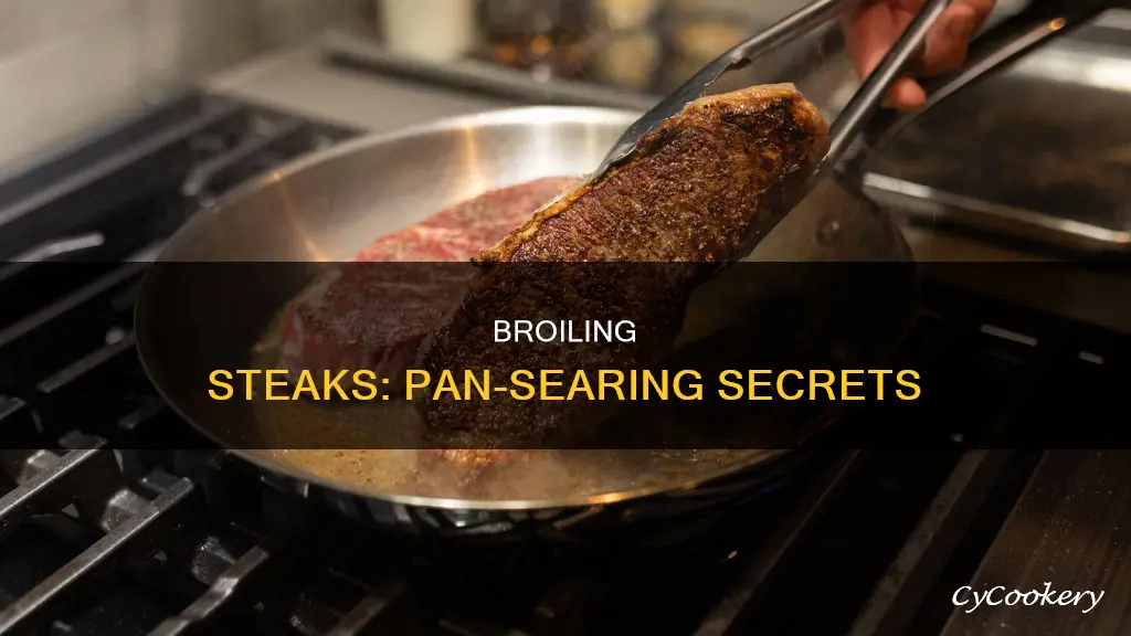 how to broil steak abd sear in pan