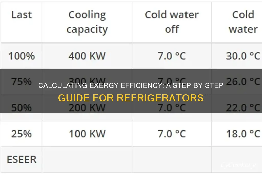 how to calculate exergy efficiency of refrigerator