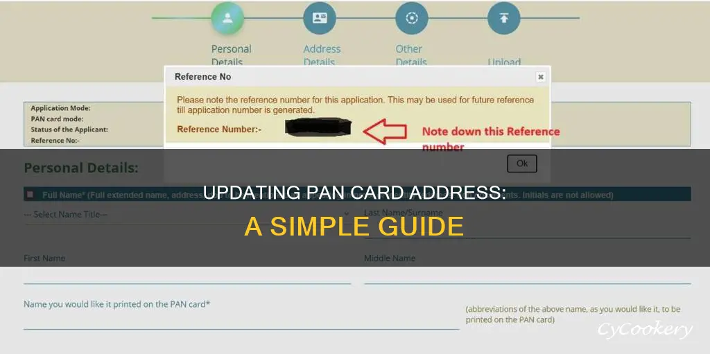 how to change address in pan database