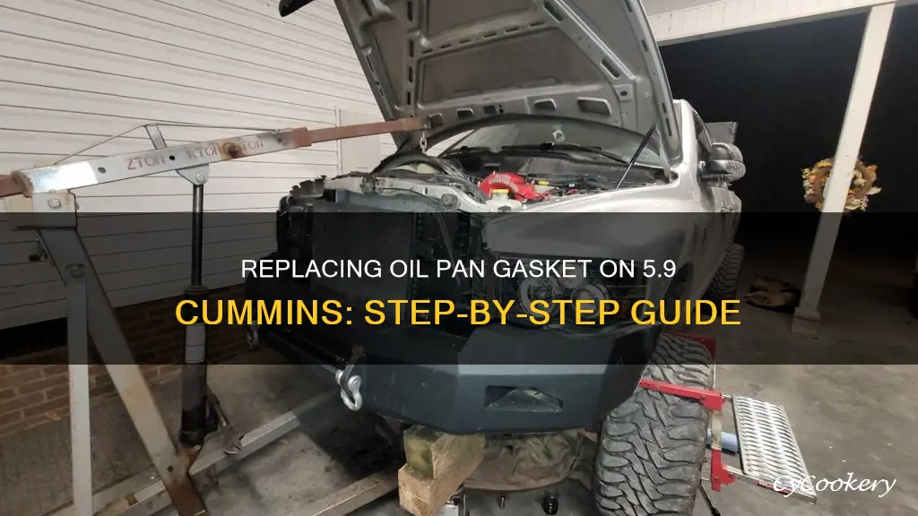 how to change oil pan gasket on 5.9 cummins