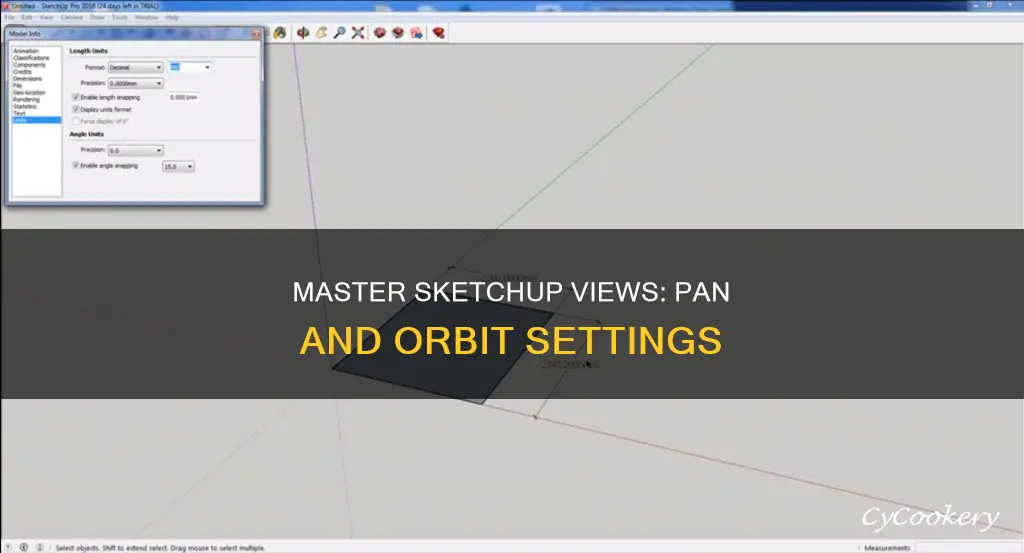how to change pan a nd orbit settings in cketchup