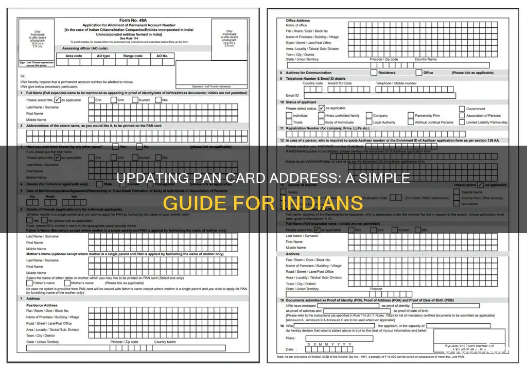 how to change pan address india