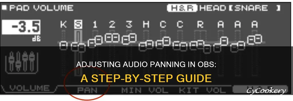 how to change the audio panning on obs