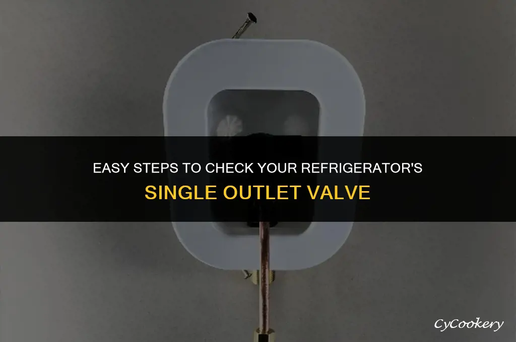 how to check a single outlet valve on refrigerator