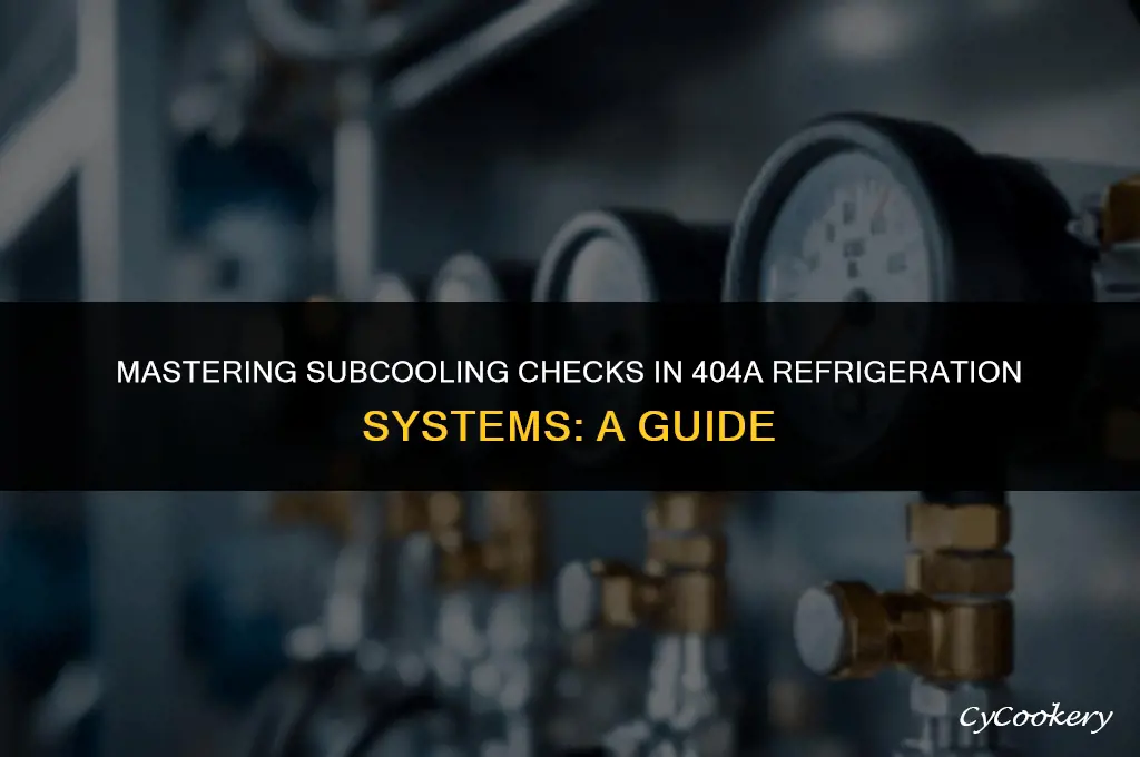 how to check subcooling on refrigeration system with 404a