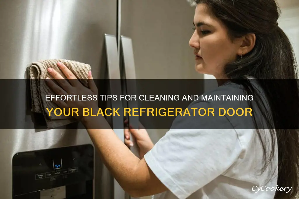 how to clean a black refrigerator door