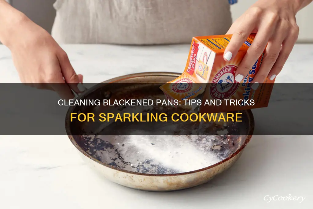 how to clean a blackened pan