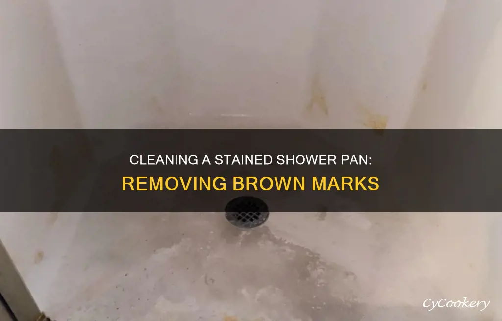 how to clean a brown stained shower pan