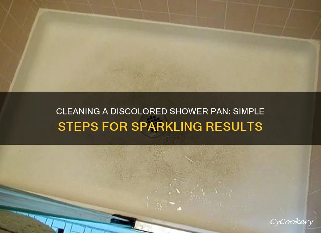 how to clean a discolored shower pan