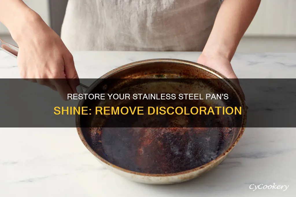 how to clean a discolored stainless steel pan