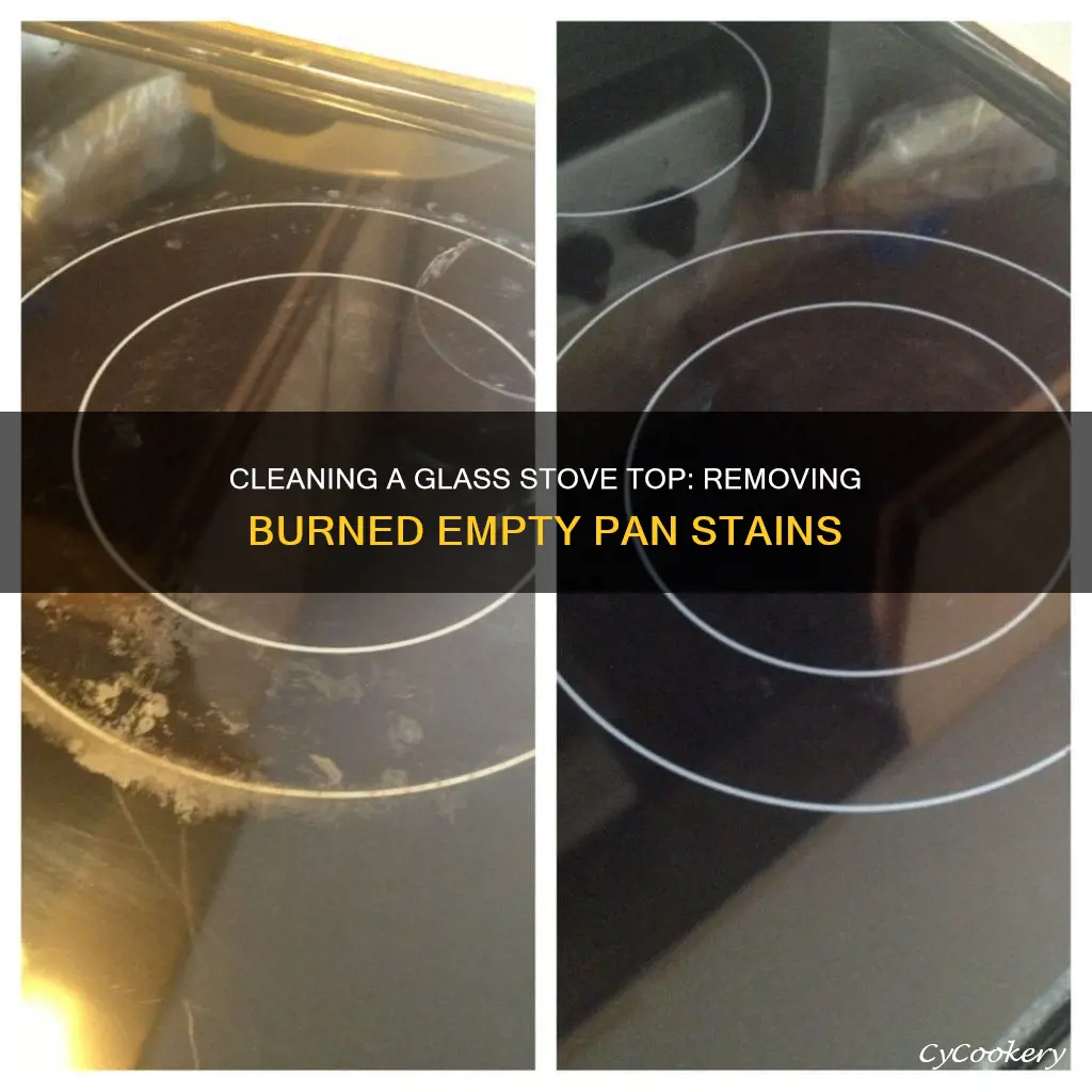 how to clean a glass stove top burned empty pan