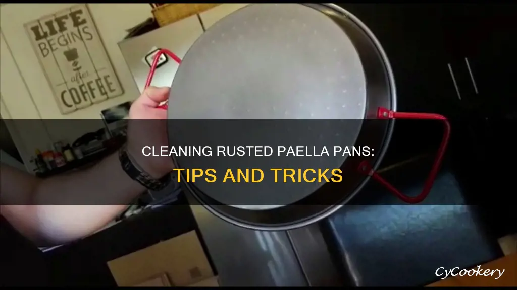 how to clean a rusted paella pan