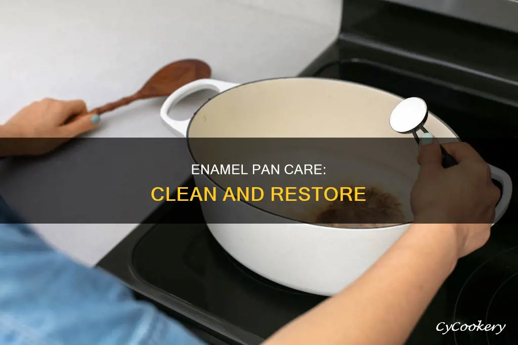 how to clean an enamel pan