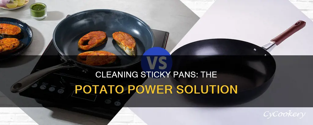 how to clean an sticky pan with potatoes