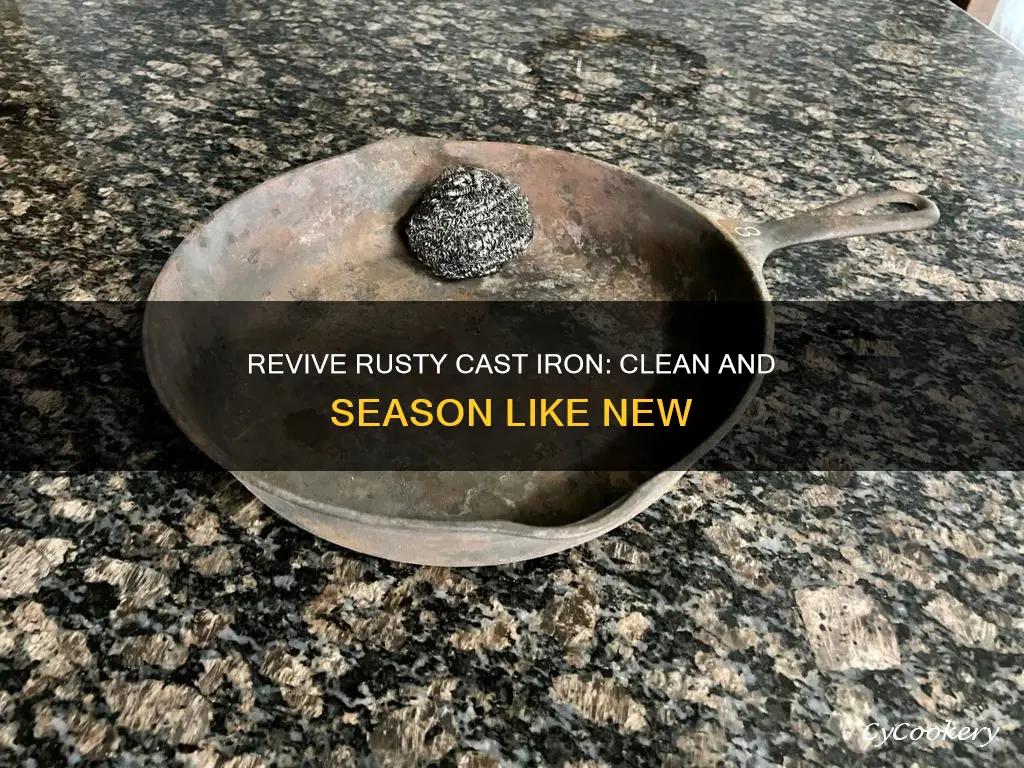 how to clean and season a rusty cast iron pan