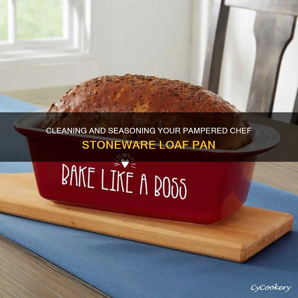 how to clean and season pampered chef stoneware loaf pan