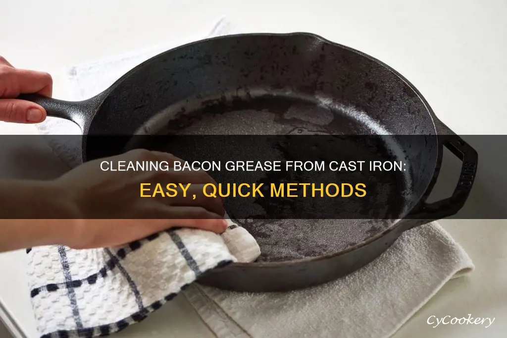 how to clean bacon grease from cast iron pan