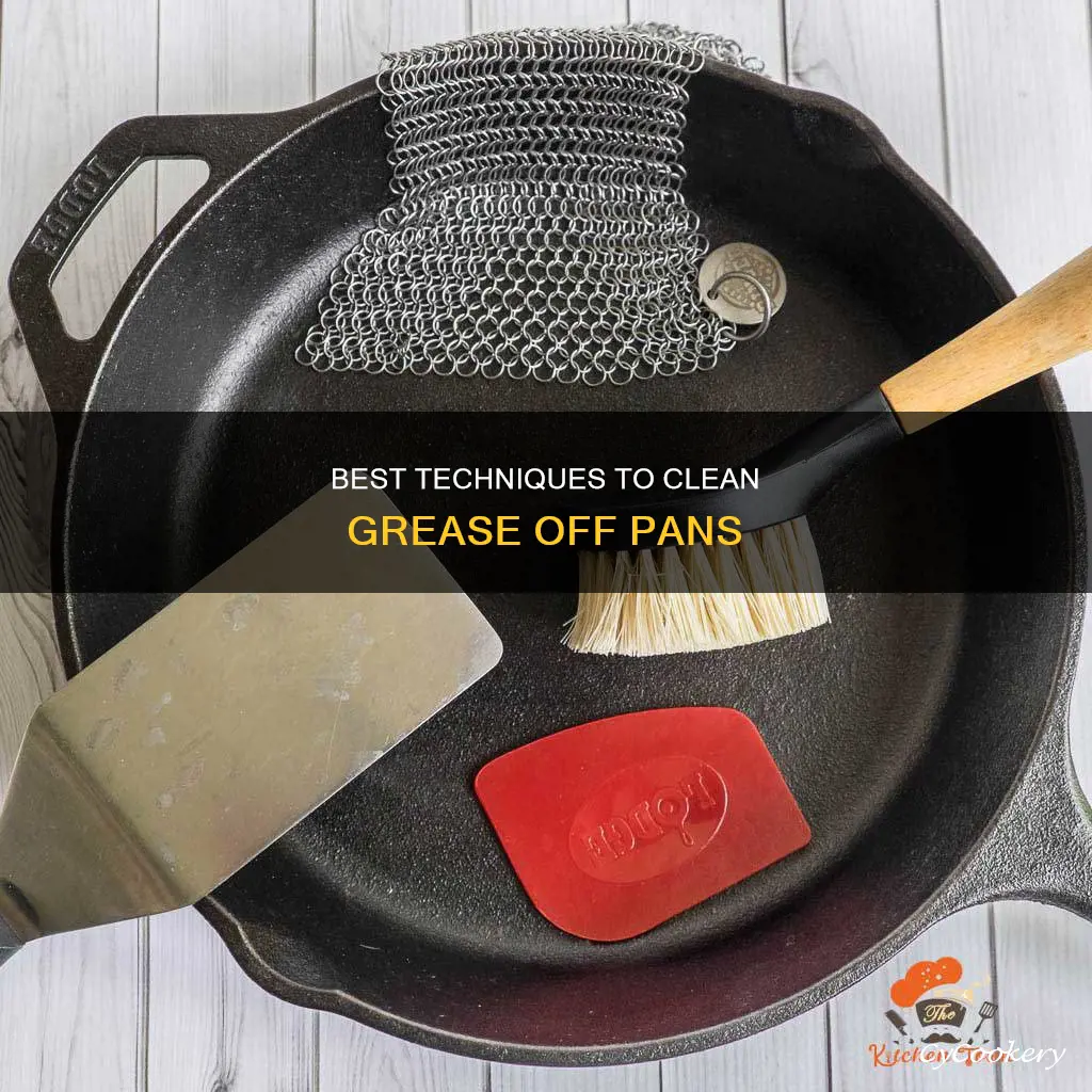 how to clean baked grease off pans