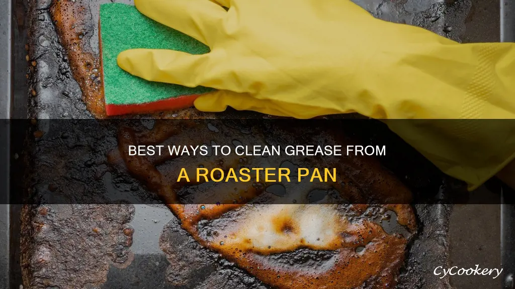 how to clean baked on grease from a roaster pan