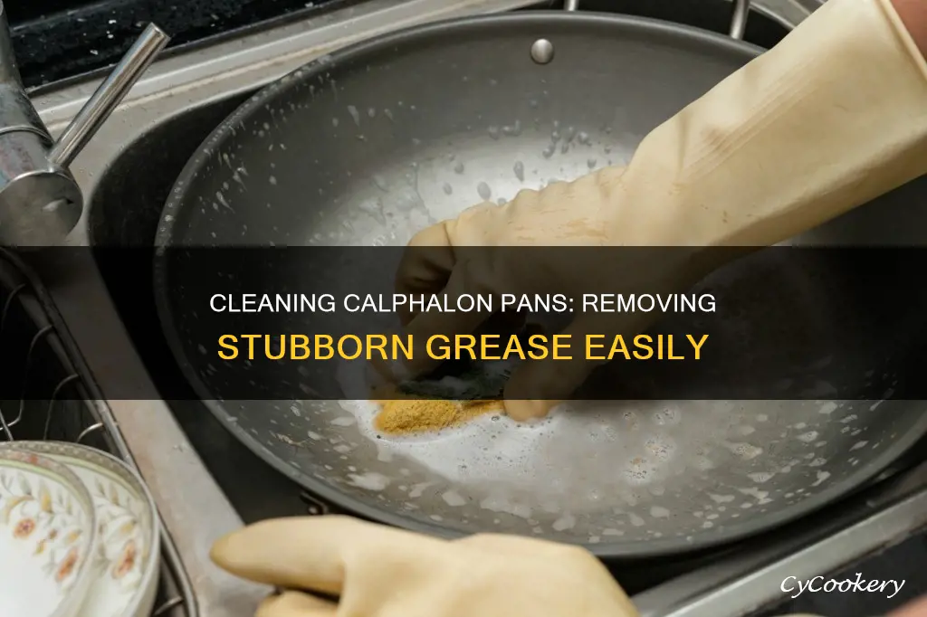 how to clean baked on grease from calphalon pans