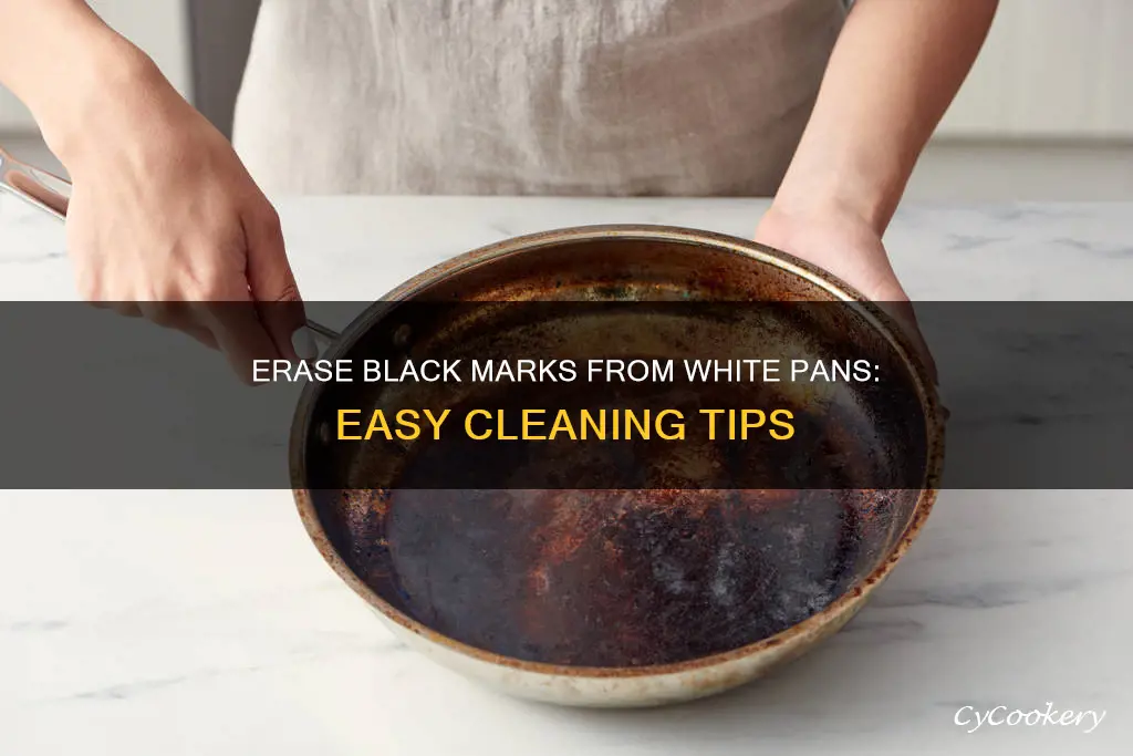 how to clean black marks off white pan