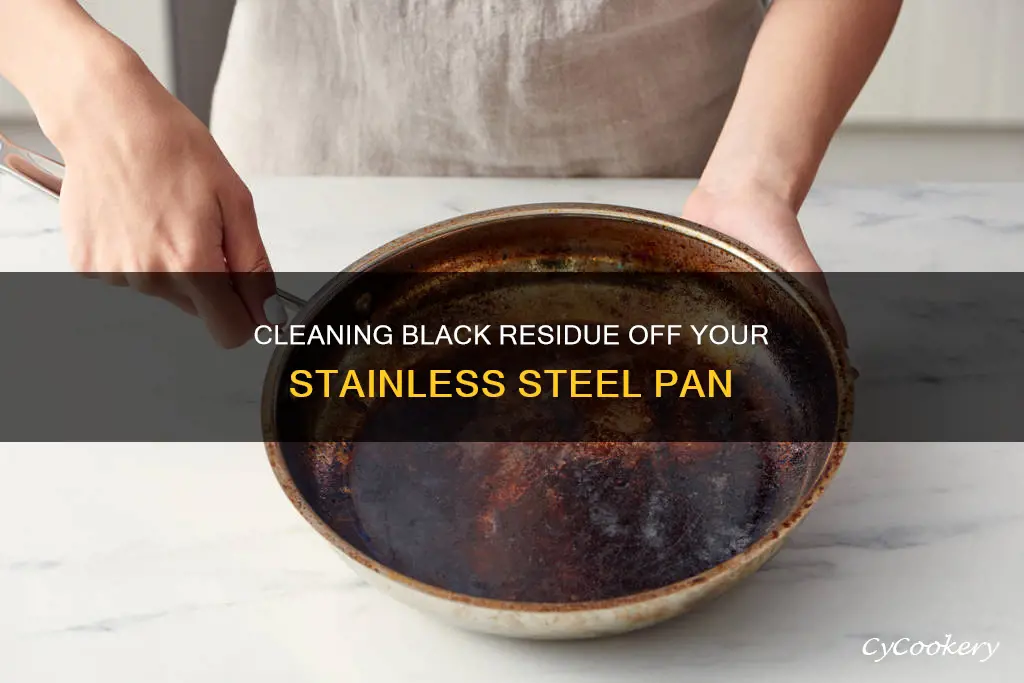 how to clean black off stainless steel pan