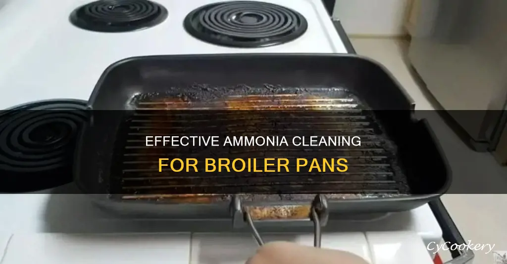 how to clean broiler pan with ammonia