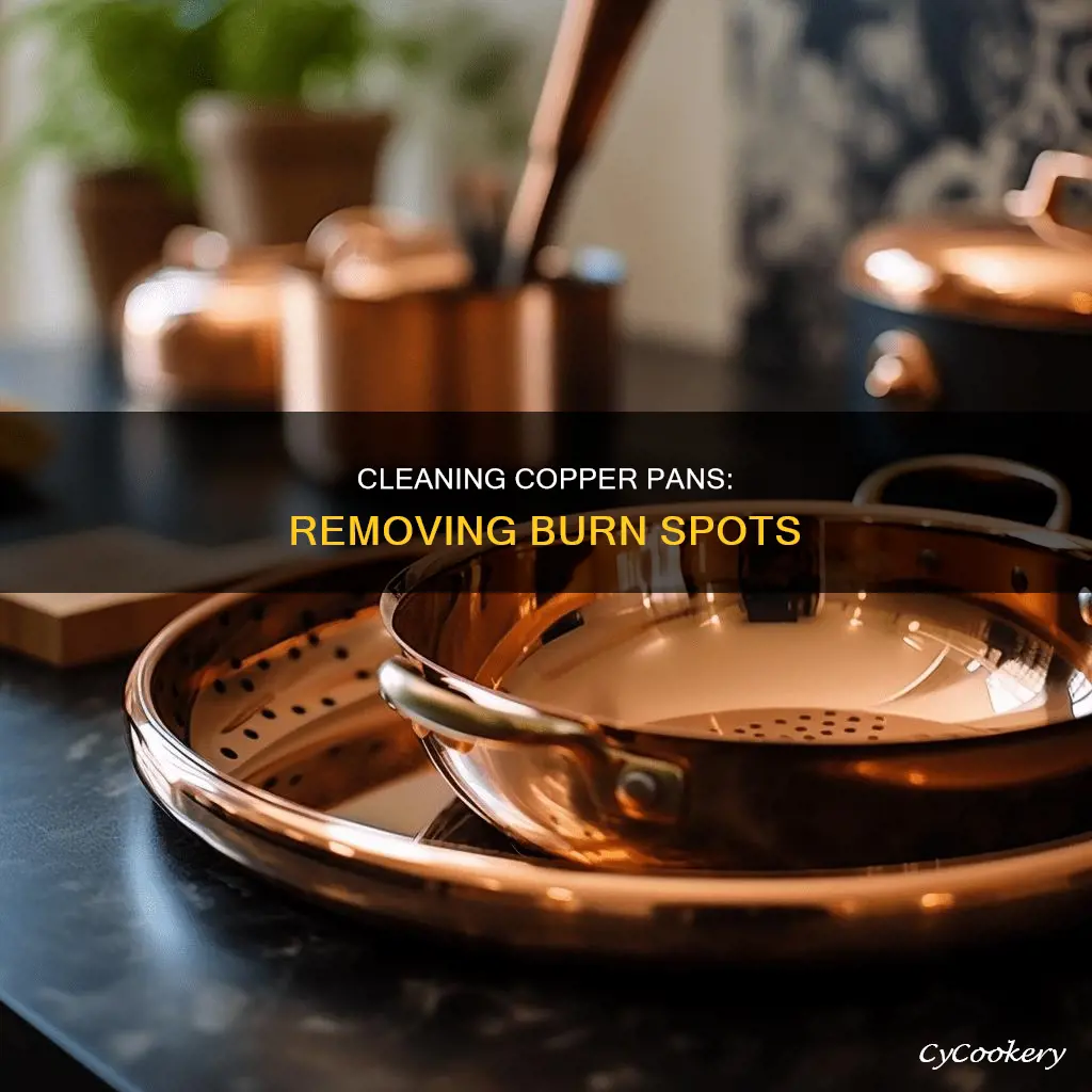 how to clean burn spots out of copper pans