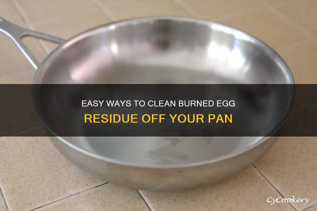 how to clean burned egg off pan