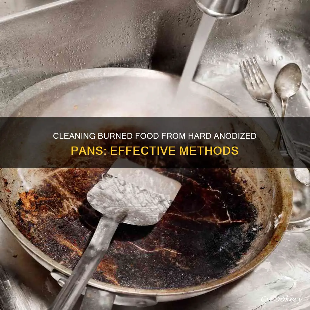 how to clean burned food hard anodized pan